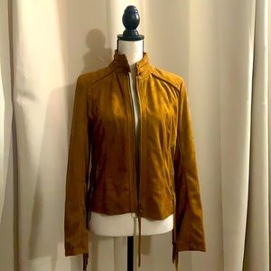 Fringe vegan suede jacket